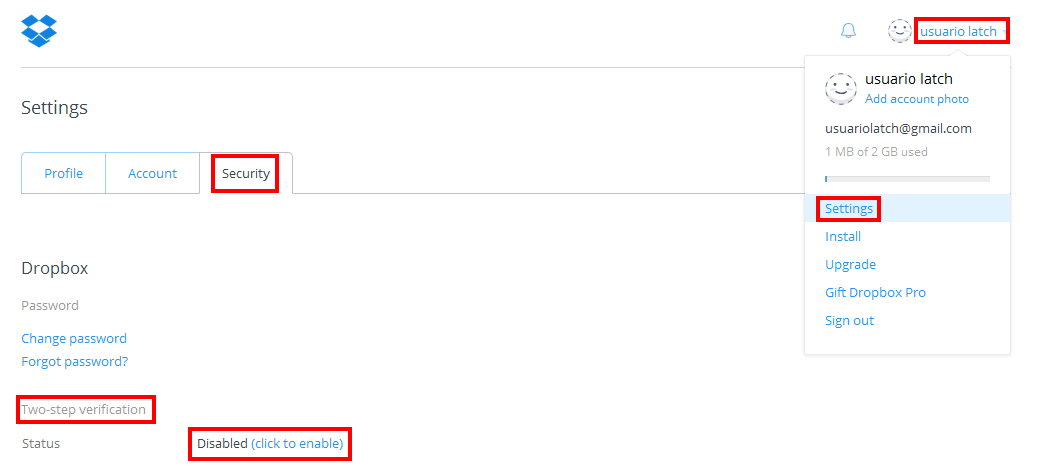 Você já pode usar o Latch com o Dropbox, Facebook e muitos outros serviços